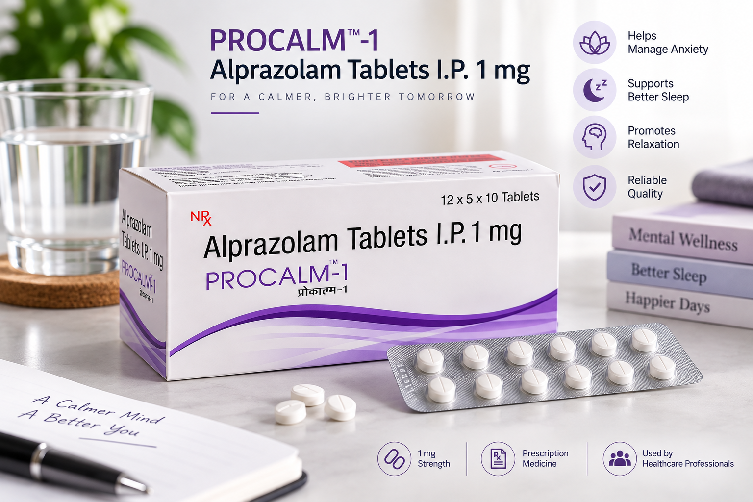 Alprazolam Procalm 1mg supplied reference image