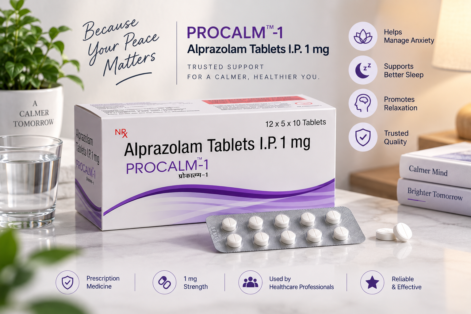 Alprazolam Procalm 1mg supplied reference image